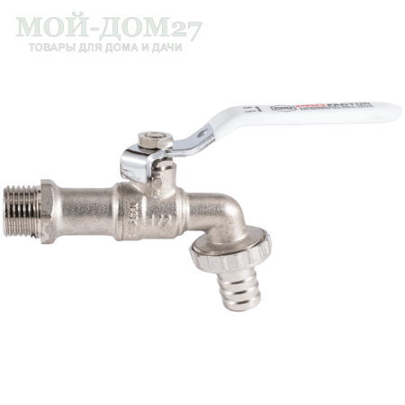 Кран шаровой 1/2" (водоразборный со штуцером и ручкой) | Мой-Дом27 Кран шаровой 1/2" (водоразборный со штуцером и ручкой) | Мой-Дом27 | Подходит для умывальников Акватекс, ВИХРЬ, ЭЛБЭТ<br>
 Тип резьбы (наружная) - 1/2M <br>
 Диаметр трубы - 15 мм <br>
 Условный диаметр DN - 15 мм<br>
	Длина крана - 140 мм